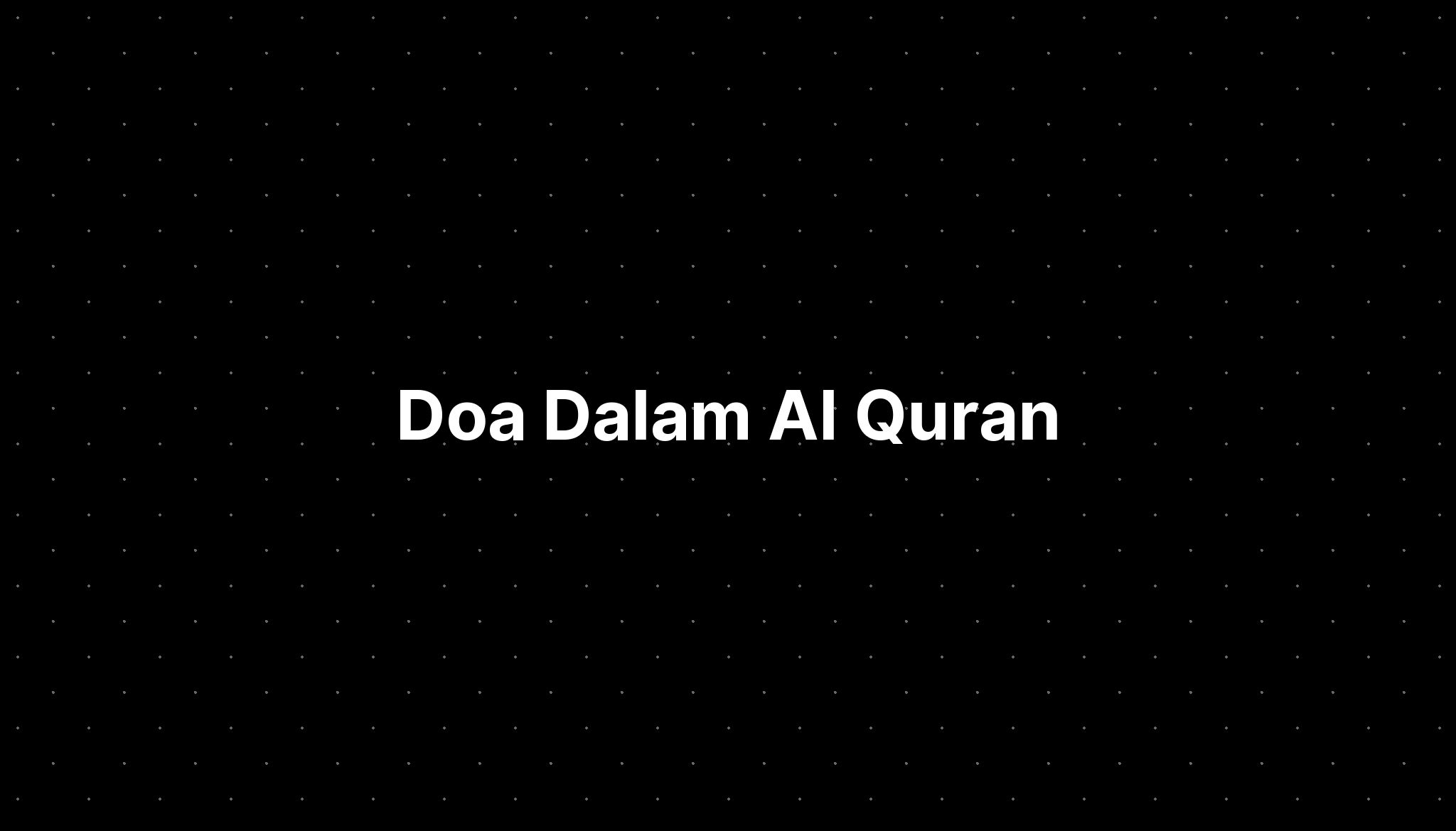 Doa Dalam Al Quran - IMAGESEE